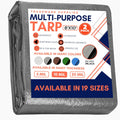 Tarp Cover 8x10 Silver/Black 2-Pack - Thick Waterproof Tarpaulin