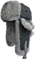 100% Real Rabbit Fur Winter Trapper Hat for Men Women - Ultra Warm day