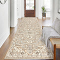Boho Hallway Runner Rug 3x10 - Washable, Non Slip Vintage Style