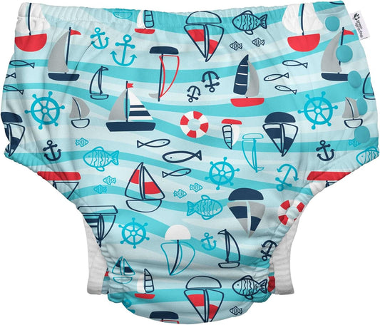 i play. Reusable Swim Diaper, UPF 50, 18M Aqua Wavy, Eco-Friendly