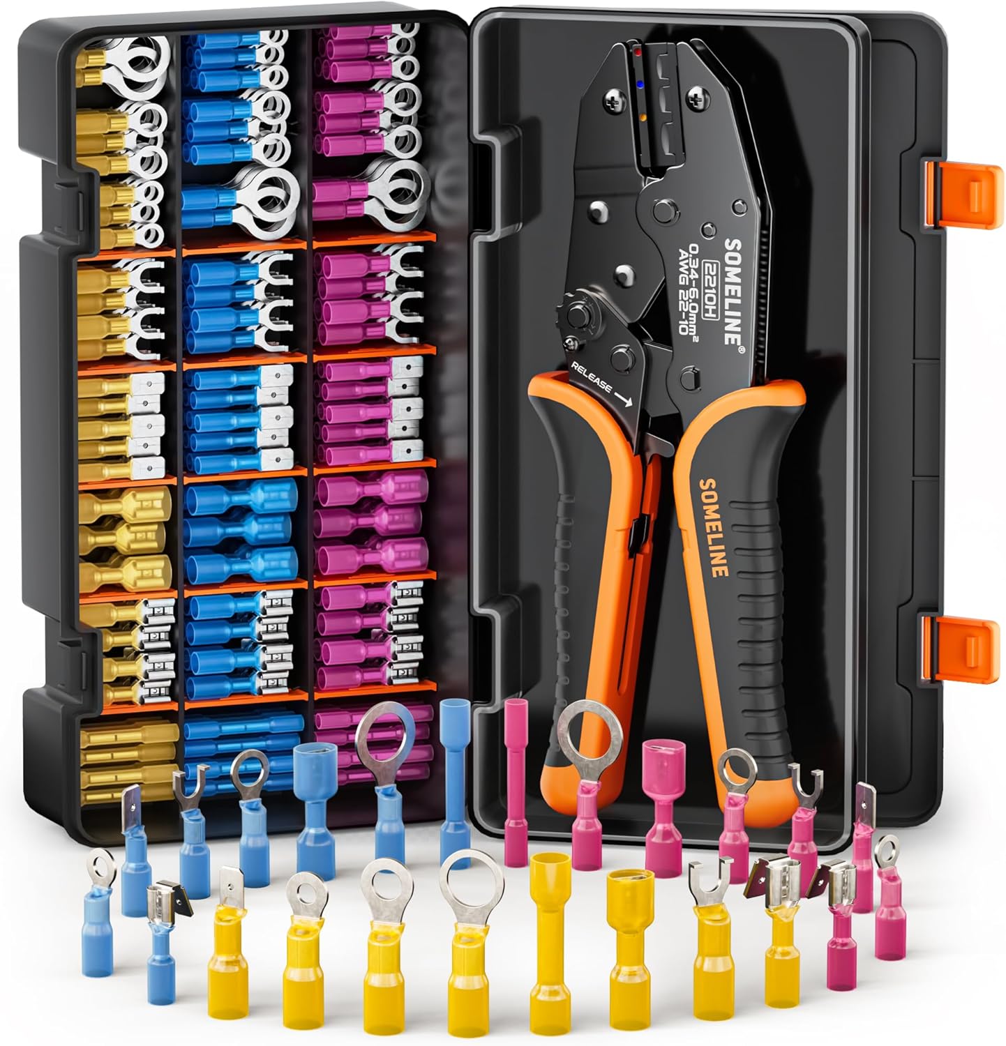 SOMELINE Heat Shrink Connector Crimp Tool Kit for Professionals