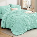 Bedsure Full Comforter Set Mint Green - Full 7-Piece Pintuck Bedding