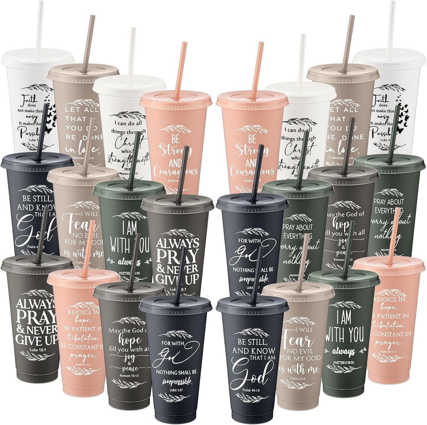 Inspirational Christian Gift Bible Verse Tumblers 36 Pcs Set