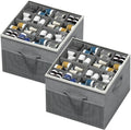 Shoe Organizer for Closet 2 Pack - Foldable Storage Boxes