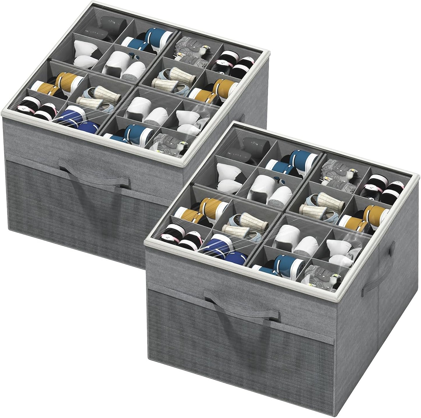 Aokeyee Shoe Organizer for Closet - Foldable Storage Box Set