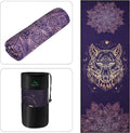 Non-Slip Microfiber Yoga Towel for Hot Yoga: Wolf Design