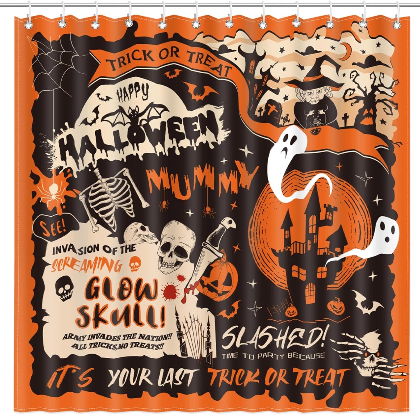 Spooky Trick or Treat Shower Curtain Set