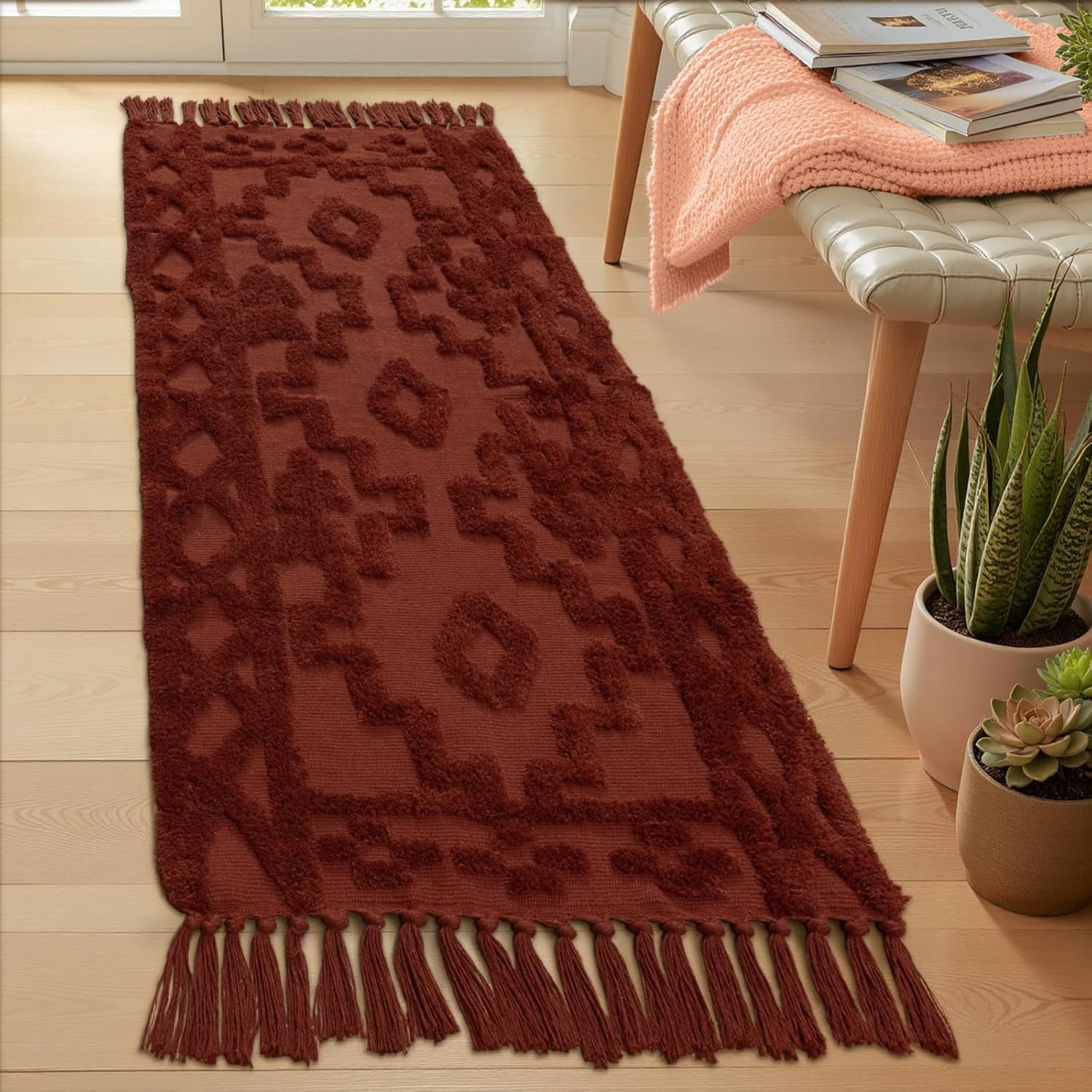 Uphome Boho Runners for Hallways - Stylish Cotton Rug