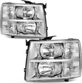 oEdRo Headlights Assembly Compatible with 2007-2014 Silverado - Clear