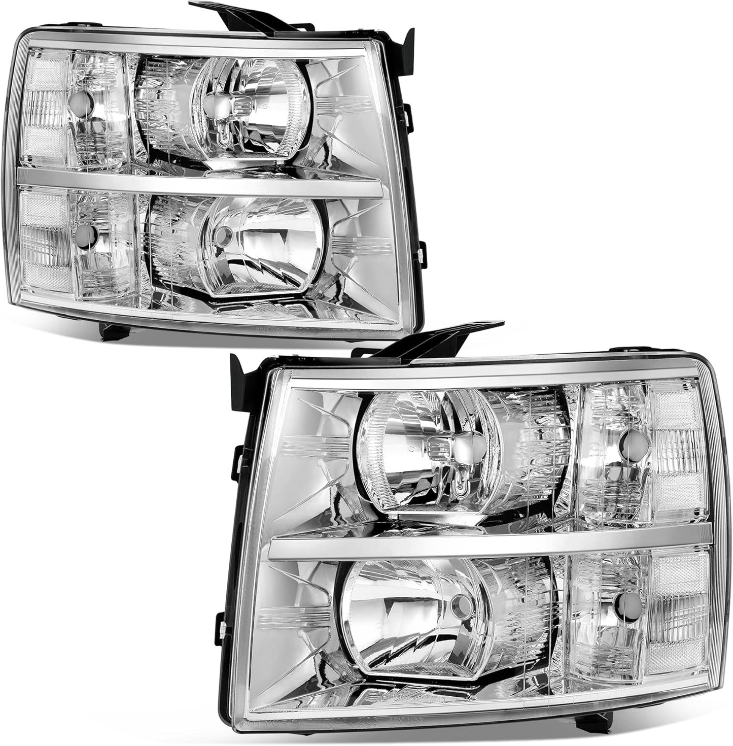 oEdRo Headlights Assembly for 2007-2013 Chevy Silverado 1500