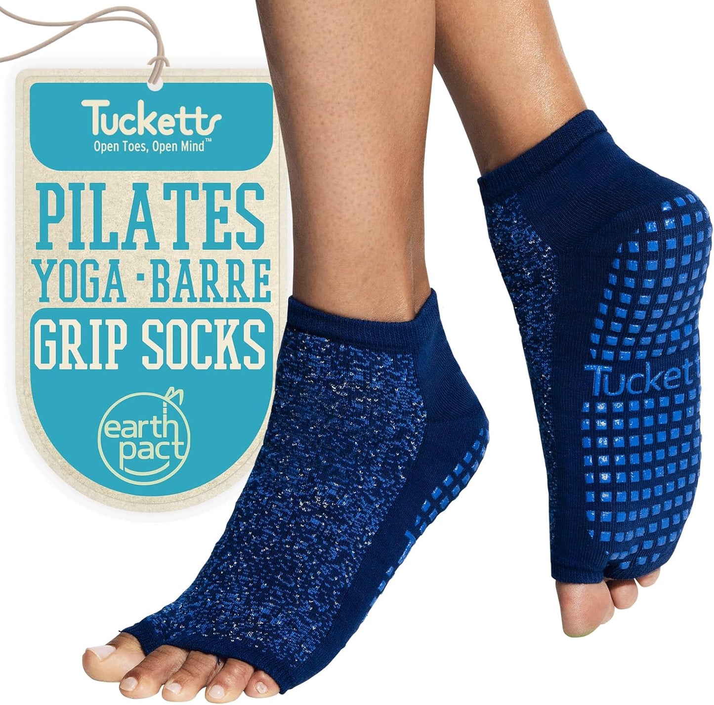 Tucketts Non-Slip Toeless Yoga Socks: Grip for Barre!