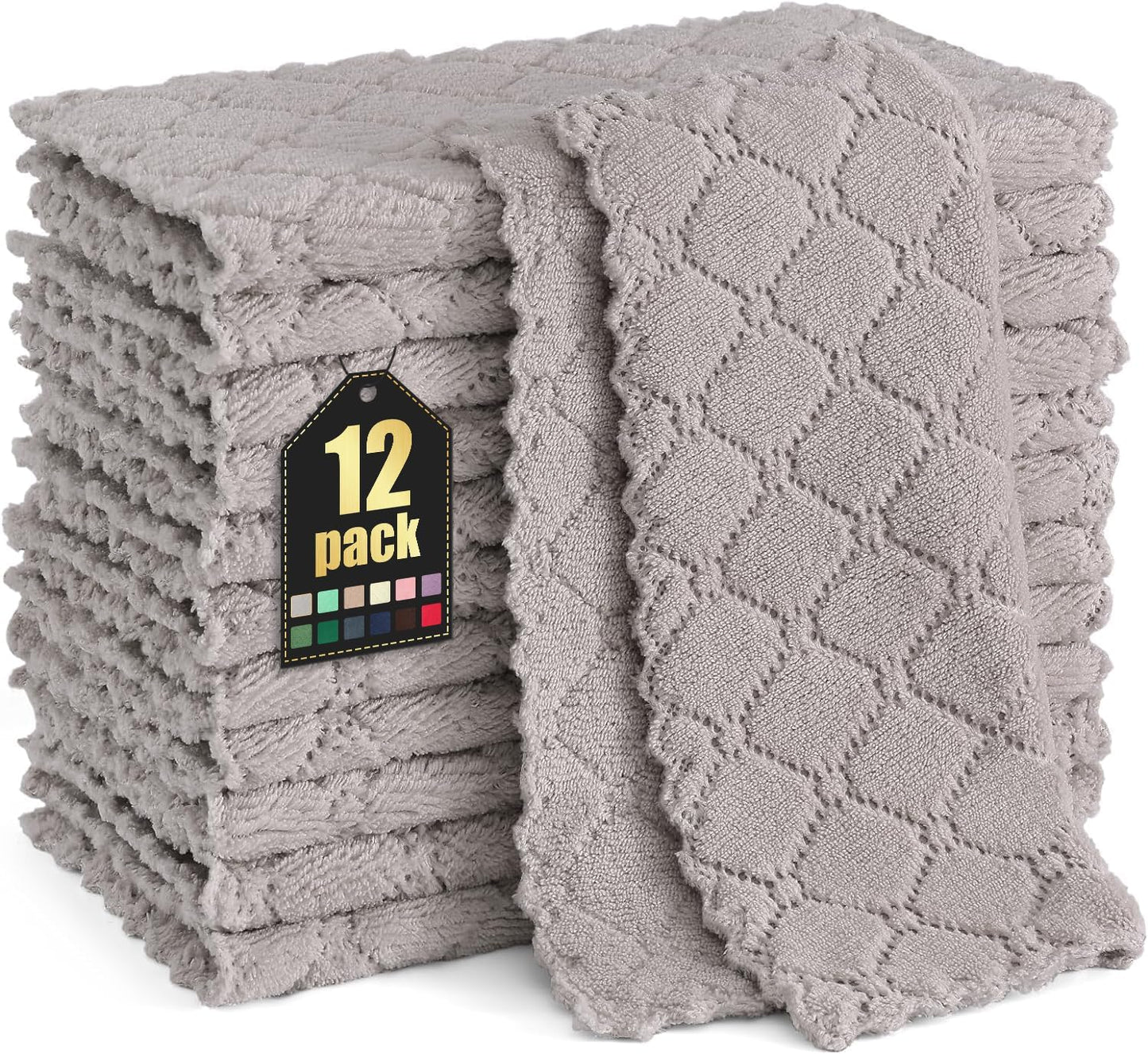 Super Absorbent Gray Kitchen Dish Cloths - Homaxy