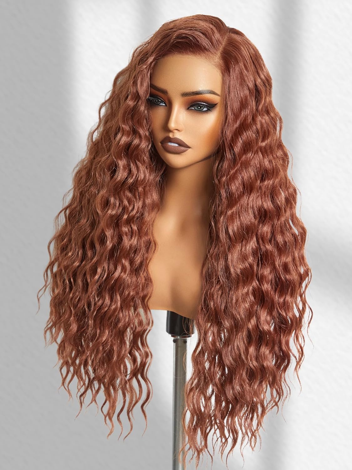 GORGIUS Ginger Brown Ocean Wave Wig for Effortless Style