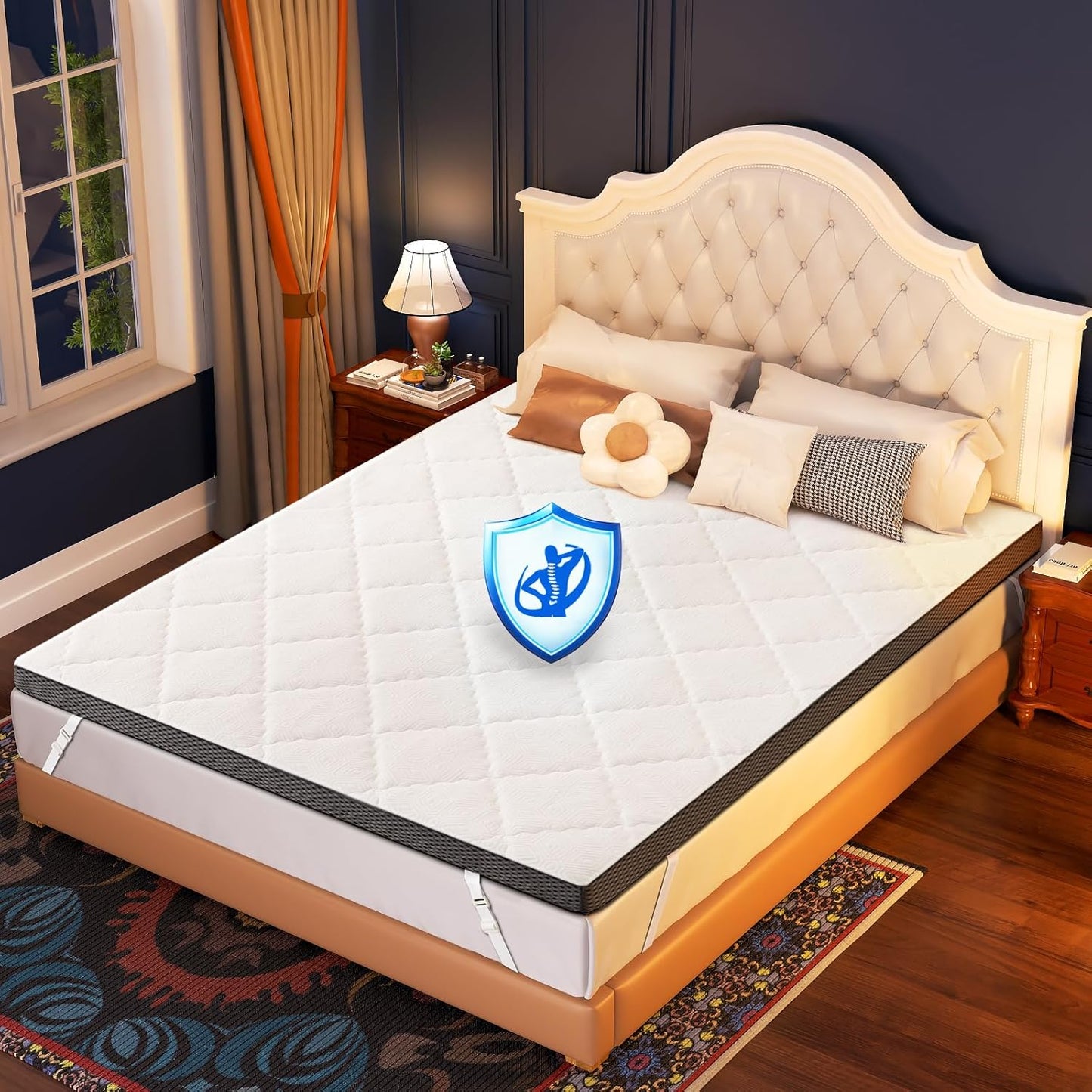 Glendan Firm Mattress Topper King: 3 Inch High Density Foam