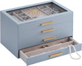 Lolalet Jewelry Box Organizer 4-Layer - Glass Lid, Velvet-Lined
