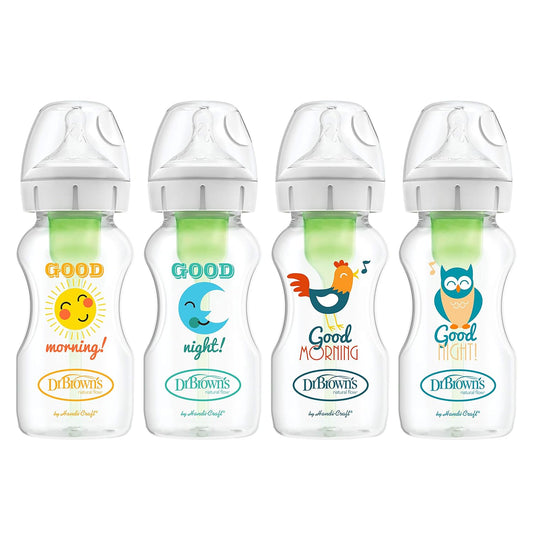 Dr. Brown's Anti-Colic Bottles, 9 oz, 4 Pack - Gentle Flow for Happy Babies
