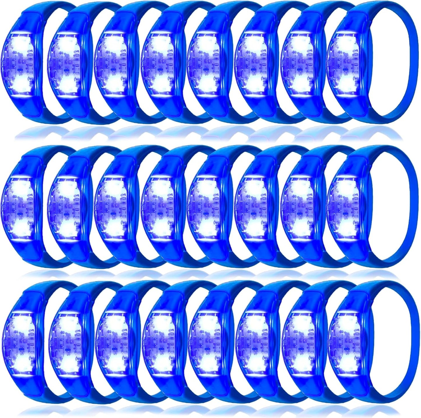 100 Pcs LED Bracelets Sound Activated for Parties and Events