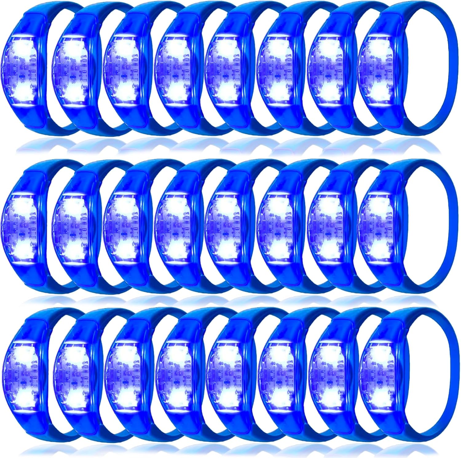 100 Pcs LED Bracelets Sound Activated for Parties and Events