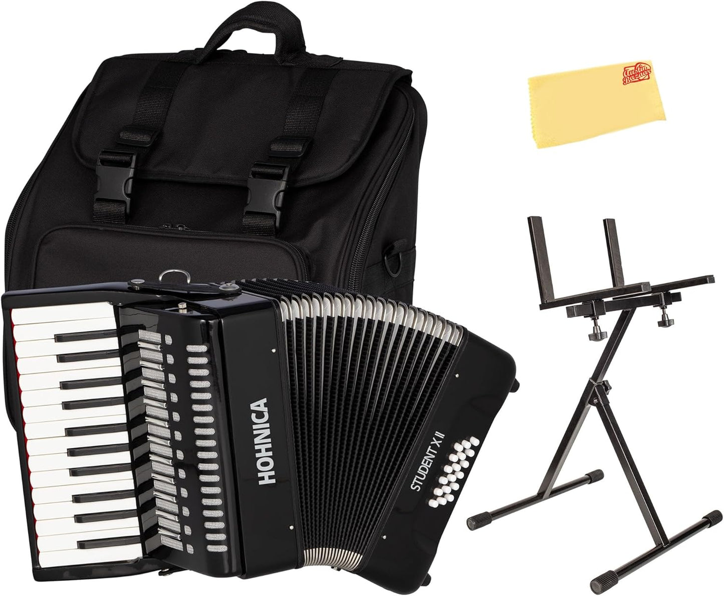 Hohner Hohnica Student XII 44-Key Accordion Bundle with Stand