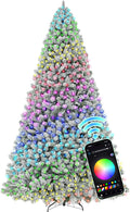 HOLLO STAR 12 ft Flocked Prelit Christmas Tree with 1097 LEDs - App