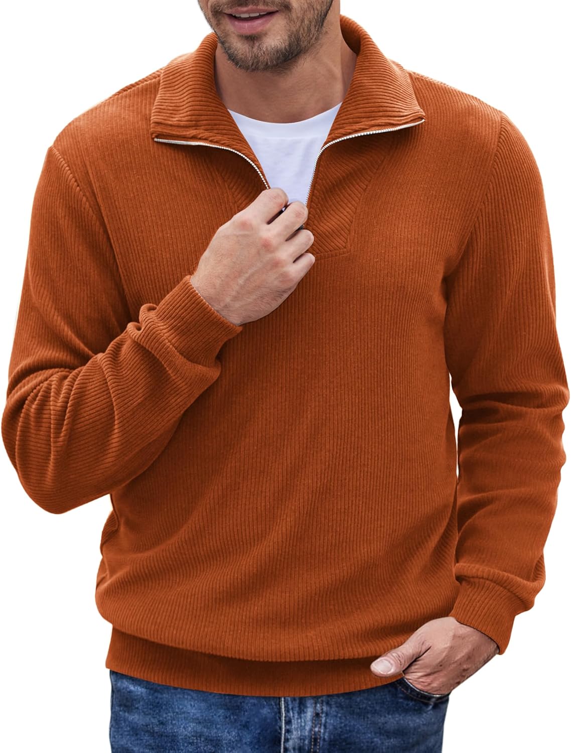 COOFANDY Men's Quarter Zip Pullover for Casual Style and Comfort