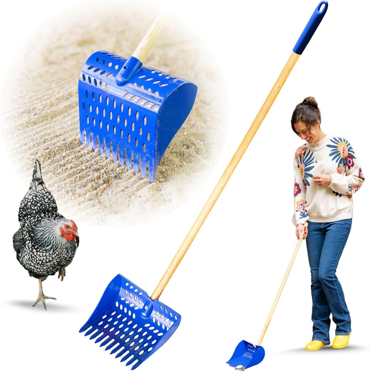 The Coop Scoop Original 2-in-1 Chicken Poop Scooper & Rake