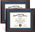 Diploma Frame 8.5x11 with Navy over Gold Mat and 11x14 Display