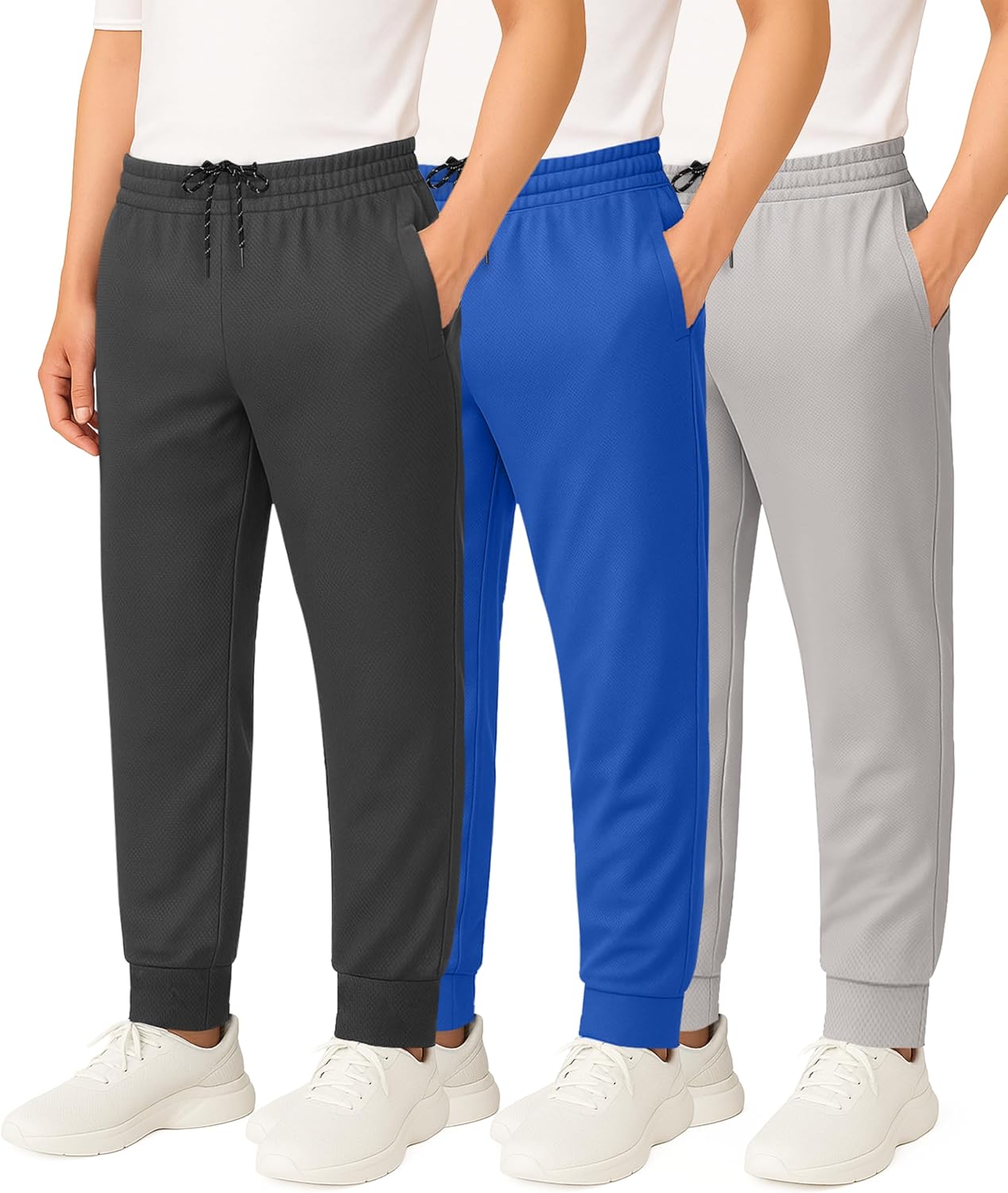 Real Essentials Boy's Mesh Jogger Sweatpants for Active Kids