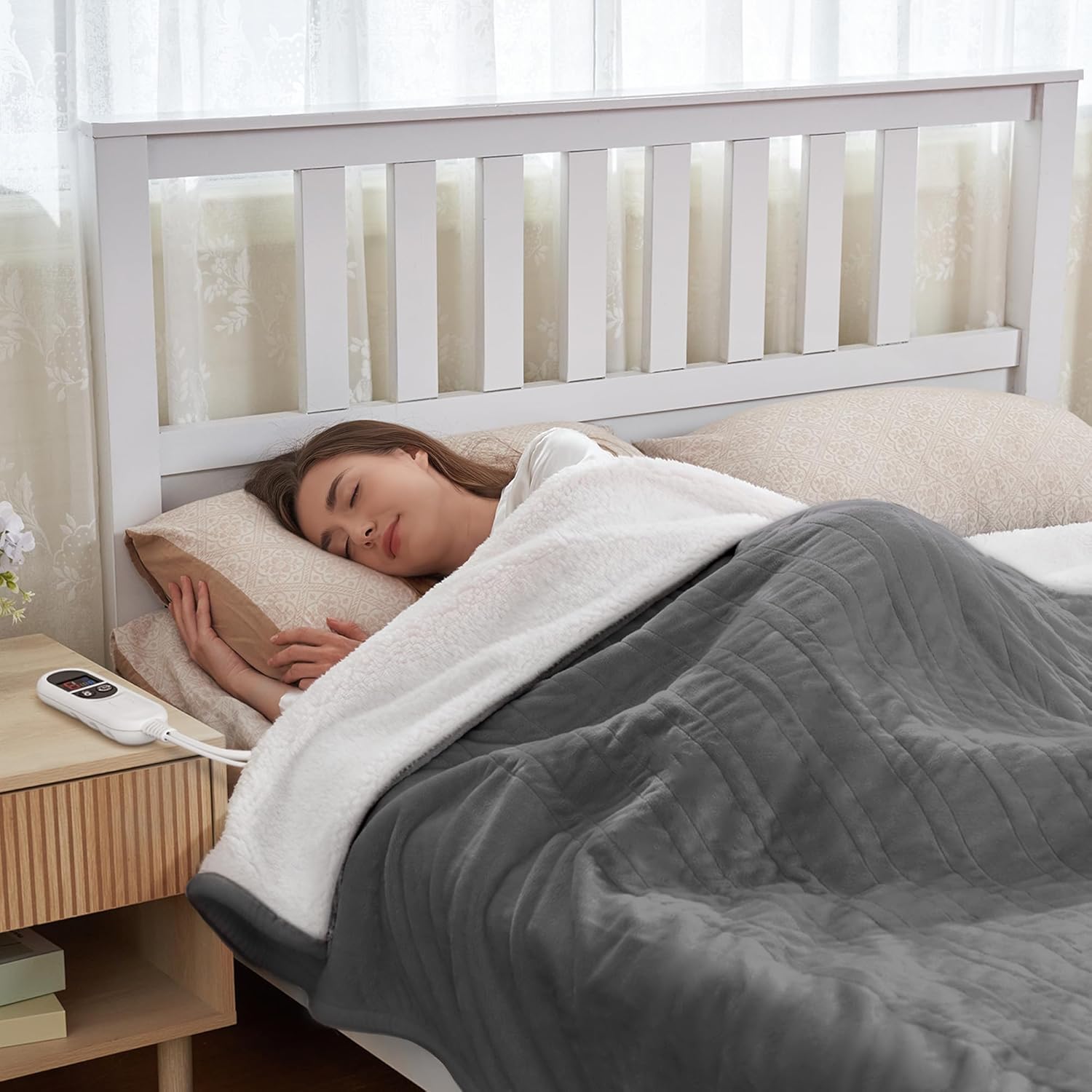 Heated Blanket Electric Blanket Full Size Cozy Soft Flannel