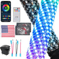 STARKMAN 2FT Fat RGB LED Whip Lights (2 Pack) - Bright Spiral Chase