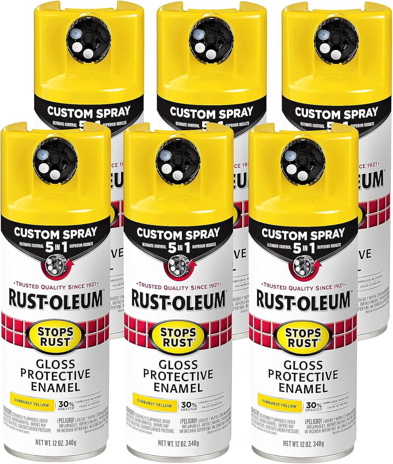 Rust-Oleum Stops Rust Custom Spray Paint 5-in-1 Gloss Yellow