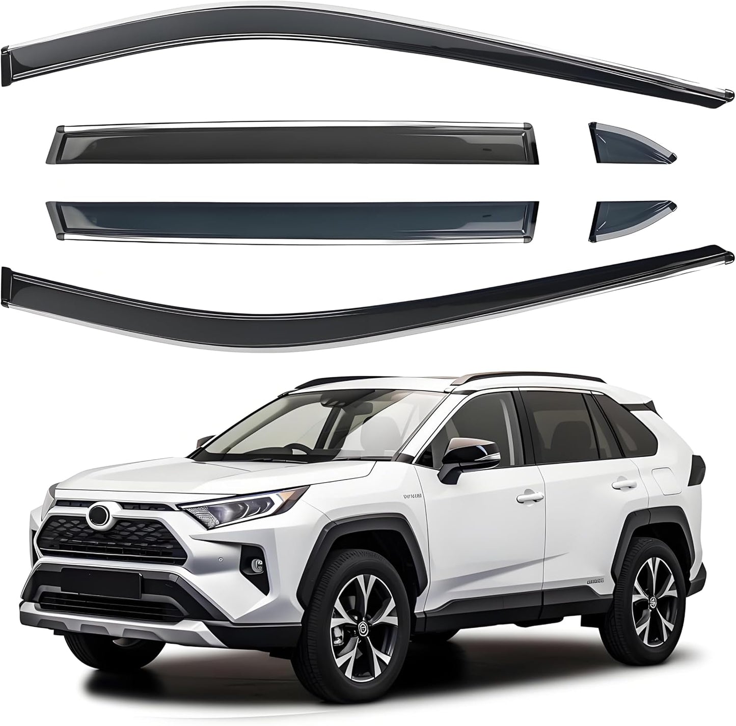 Side Window Visor 6 Piece Set for Toyota RAV4 2019-2024