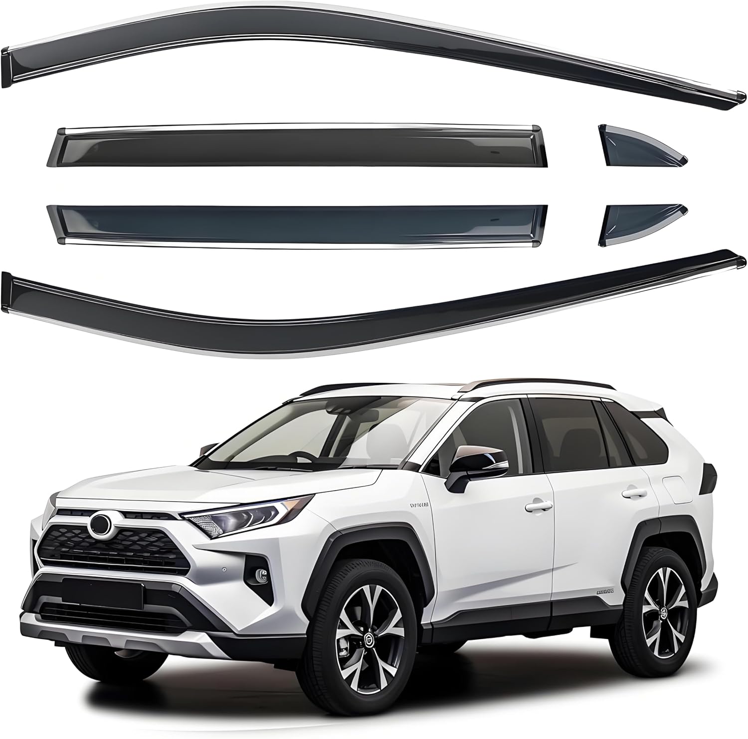 Side Window Visor 6 Piece Set for Toyota RAV4 2019-2024