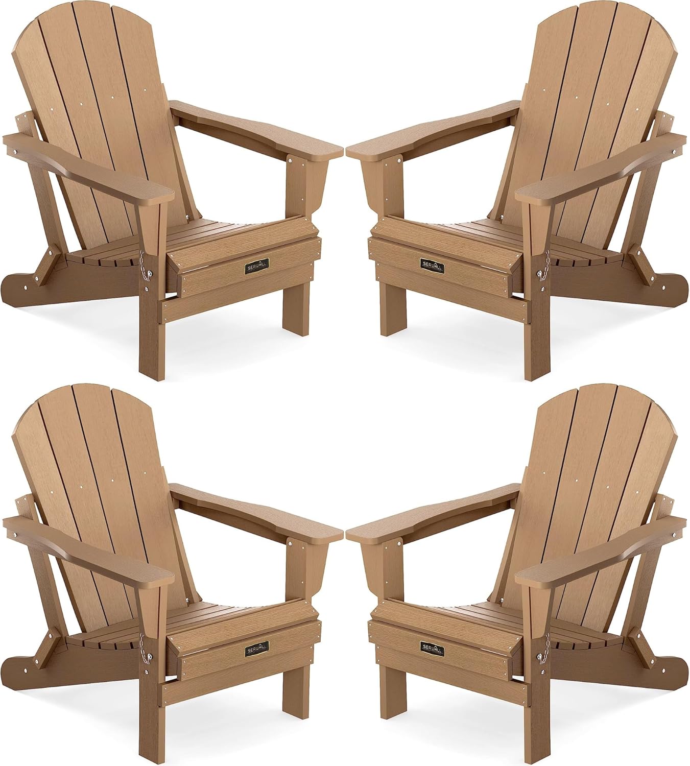 Folding Adirondack Chair Set of 4 for Outdoor Relaxation
