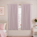 KOUFALL Back Tab Linen Blackout Curtains 52x54 in - Full Light Block