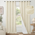 Cream Blackout Curtains 90 in Length 2 Panels Set - Total Darkening