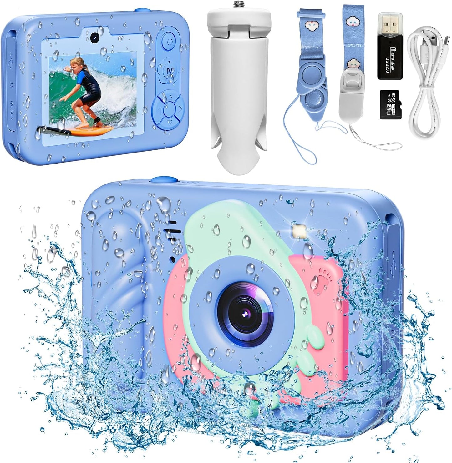 Underwater Camera 48MP Waterproof Digital Camera for Kids