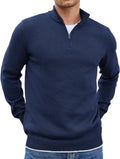 Men's Quarter Zip Up Pullover Slim Fit Lightweight Mock Neck