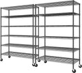 82 in H x 45 in W x 18 in D 6-Tier Wire Storage Shelves with Wheels