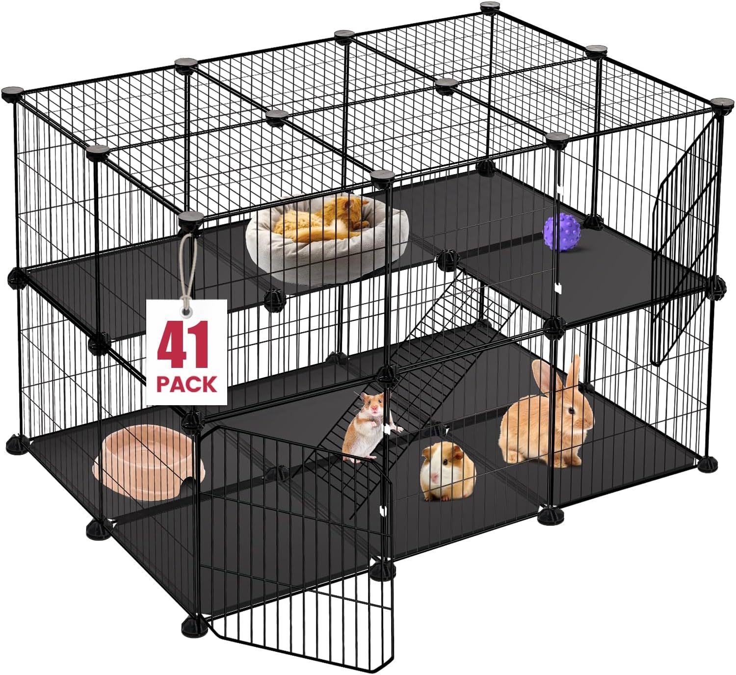 41 Panels Pet Playpen for Small Animals, Ideal C&C Cage