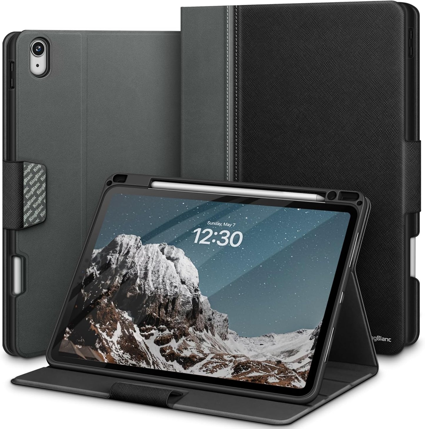 KingBlanc iPad Air 13-inch Case with Pencil Holder and Stand