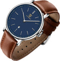 BEN NEVIS Men's Fashion Watch, Simple Analog Date, Leather Strap