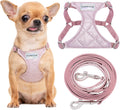 No Pull XS Dog Harness with Multifunction Leash - Glossy Pink