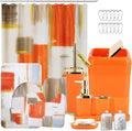 Bathroom Set Orange Shower Curtain and Rugs Set - Complete Bathroom