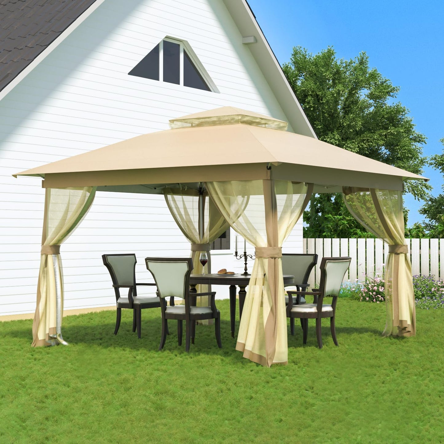 Auraway Instant Pop-Up Gazebo with Mosquito Net for Outdoor Fun