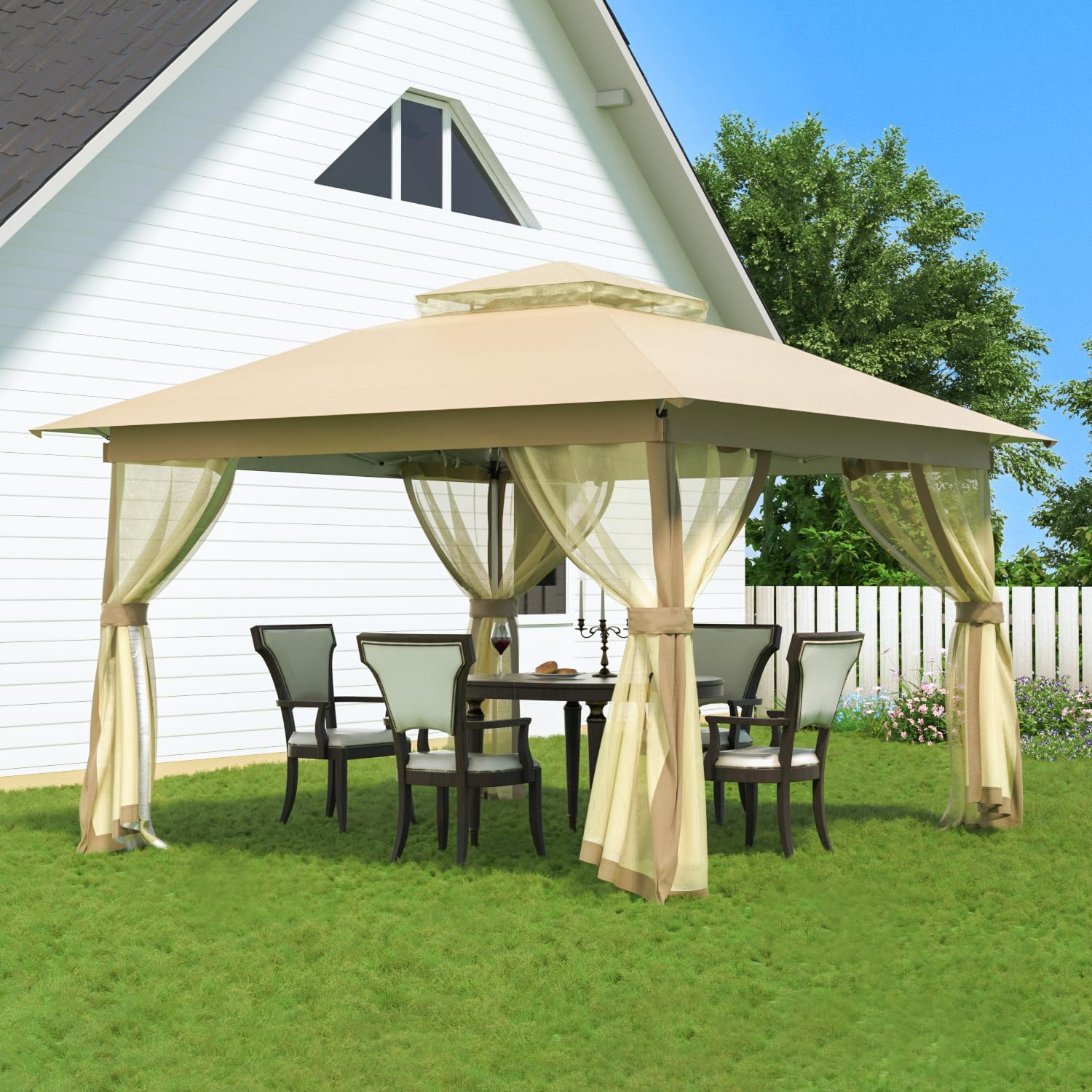 Auraway Instant Pop-Up Gazebo with Mosquito Net for Outdoor Fun
