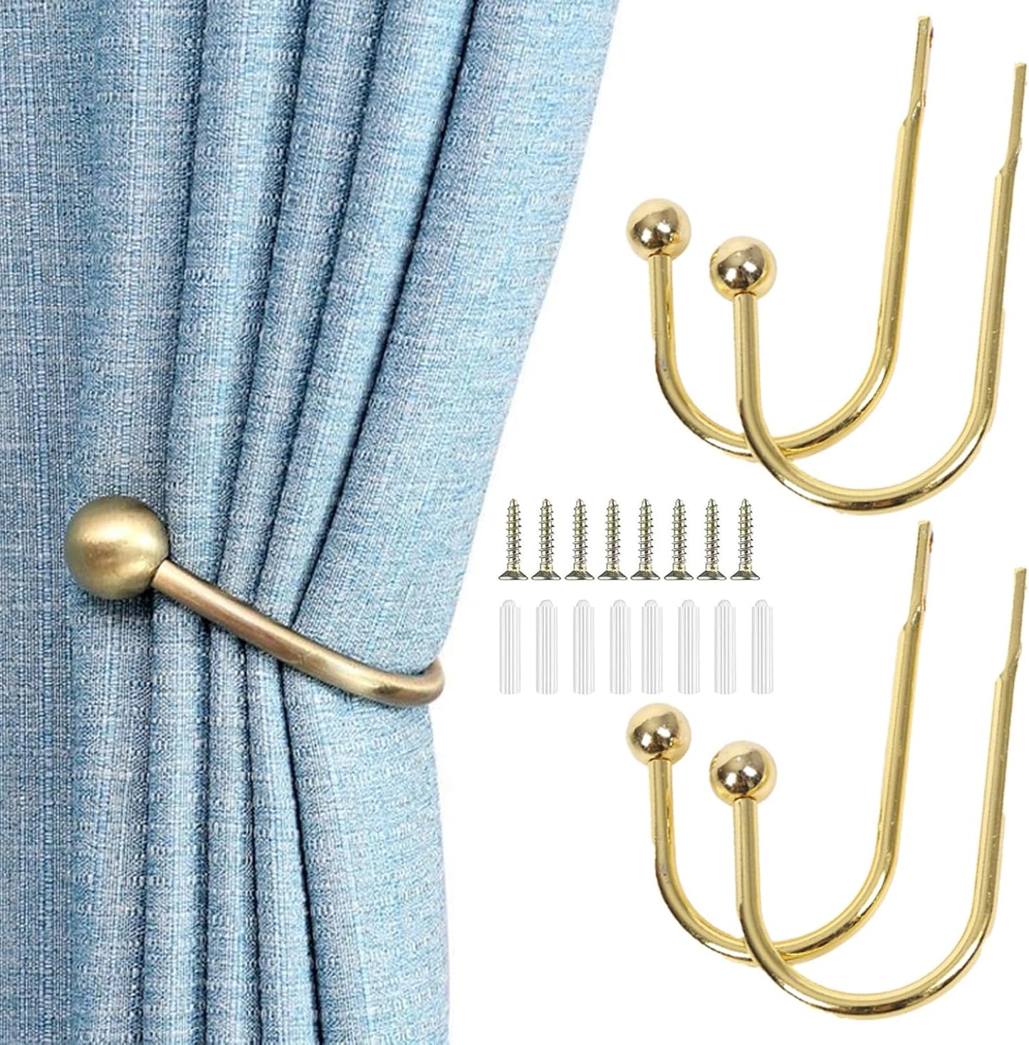 Gold Curtain Holdbacks Set - Stylish Window Decor