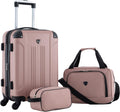 Rose Gold 3 Piece Expandable Spinner Luggage Set - Carry-On