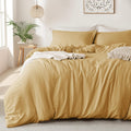 MILDLY Super Soft Duvet Cover Set - Warm Mustard Yellow, 3-Piece