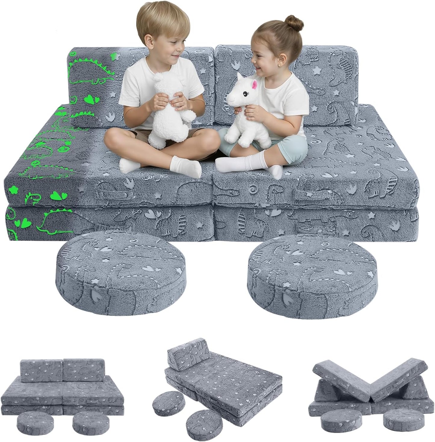 MeMoreCool Kids Modular Play Couch for Creative Playroom Fun